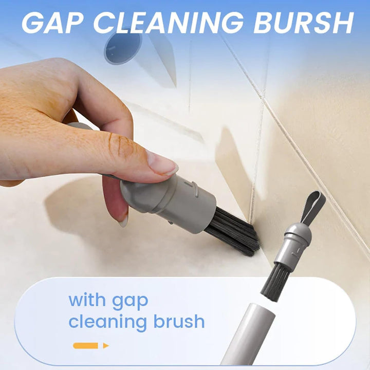 Generisch Portable -Squeeze Mop, Rotatable Hand Wash-Free Flat Squeeze Mop with Crevice Brush and 2