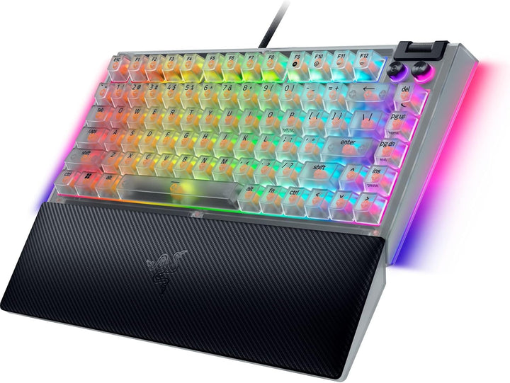 Razer BlackWidow V4 75% Phantom White - Hot-swap-fähige mechanische Gaming-Tastatur - Orange Tactile