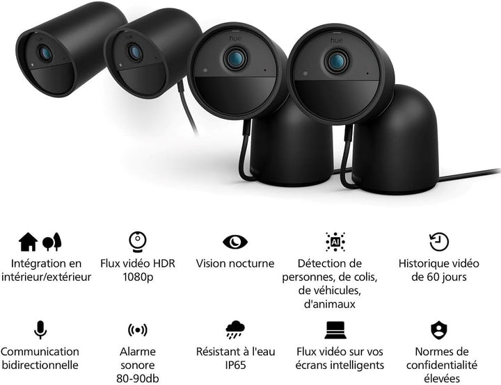 Philips Hue Secure batteriebetriebene Smart 1080p Home Sicherheitskamera, für drinnen oder draussen,