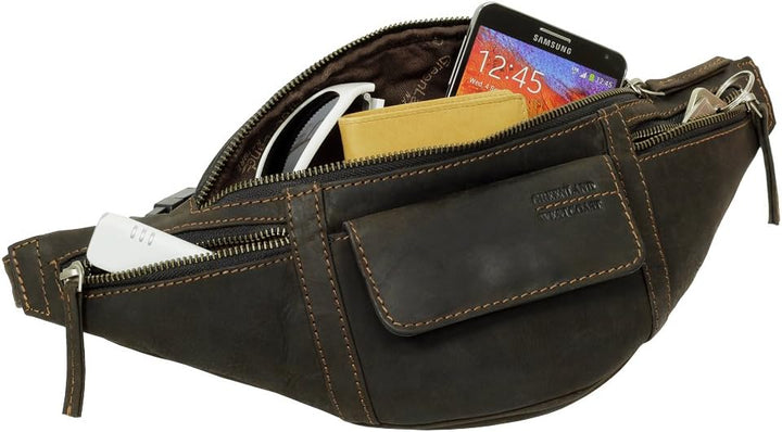 Gürteltasche Bauchtasche Hüfttasche Greenland Nature Büffel Leder braun extrem Hochwertig und langle