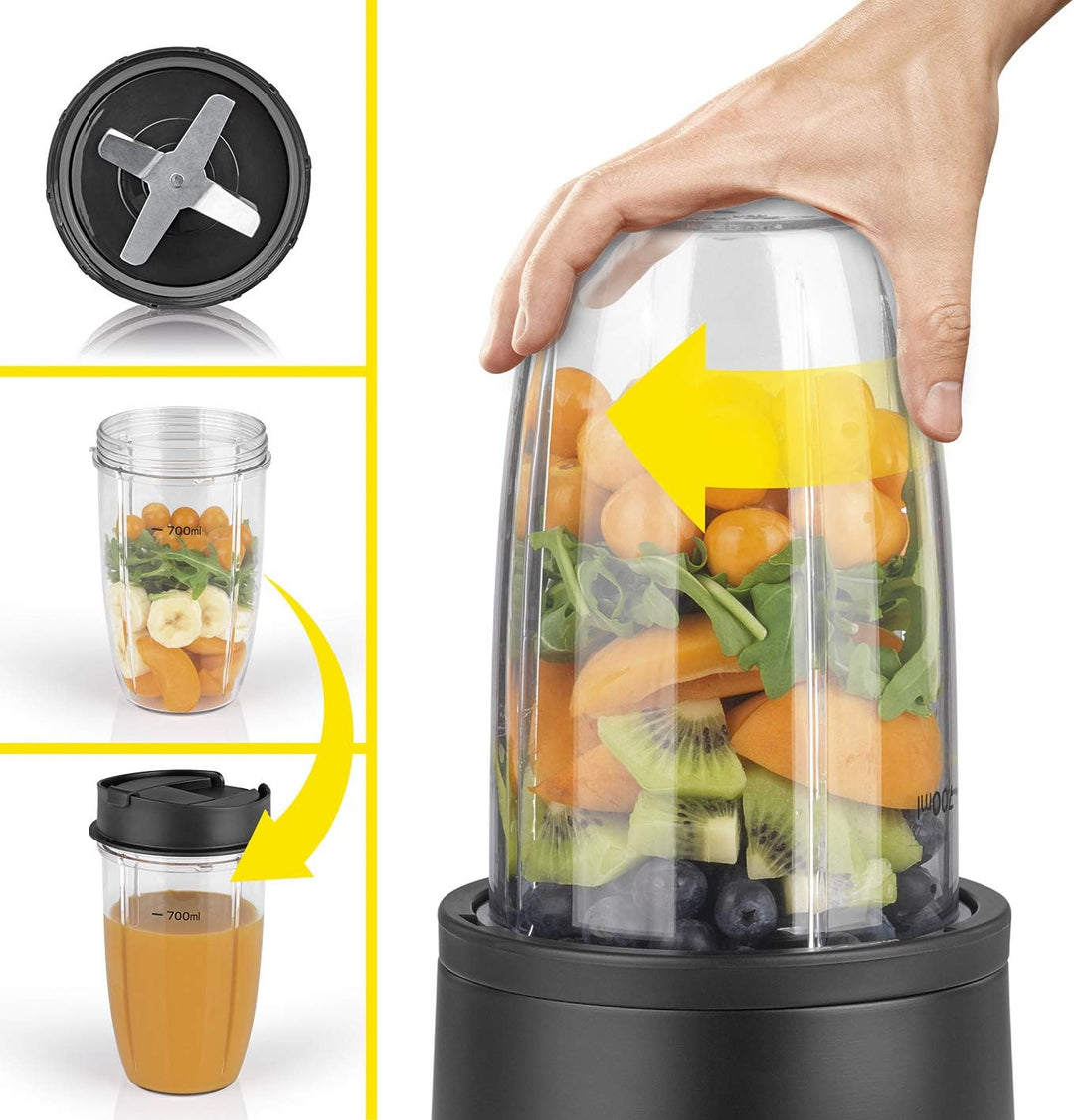 Nutrition Mixer in der Midnight Edition | Standmixer für Smoothies und Cocktails, Ice Crush Funktion