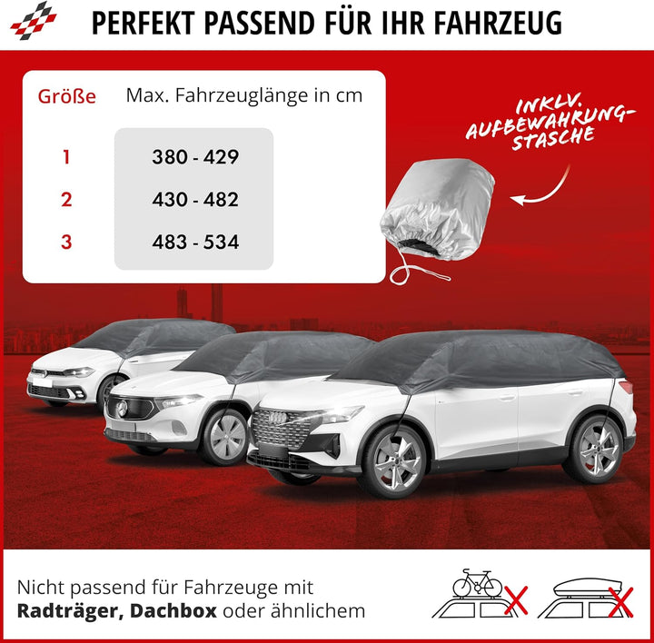 Walser Abdeckplane Auto All Weather, Wasserdicht, Wetterfest, Autoabdeckung Outdoor, Halbgarage Grös
