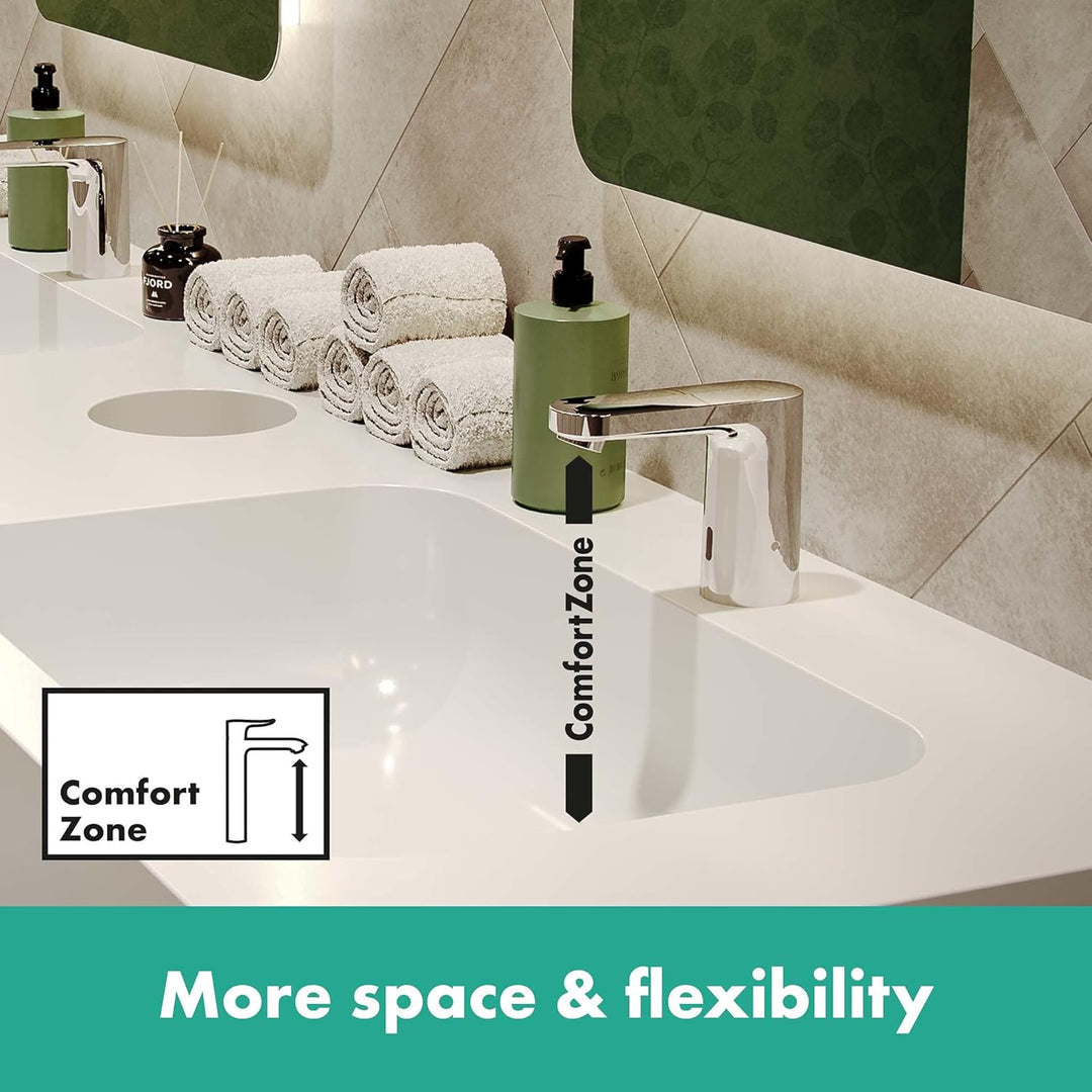 hansgrohe Vernis Blend - Elektronik-Waschtischarmatur ohne Ablauf, Wasserhahn mit Infrarot-Sensor un