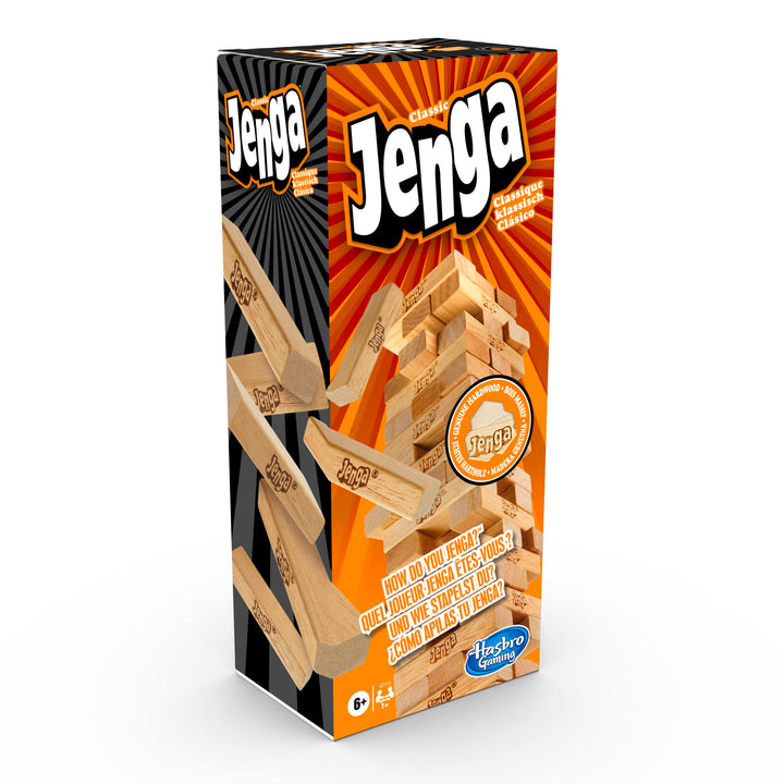 Hasbro Gaming Jenga Classic, beliebtes Geschicklichkeitsspiel für Kinder ab 6 Jahren und bis 2 Spiel