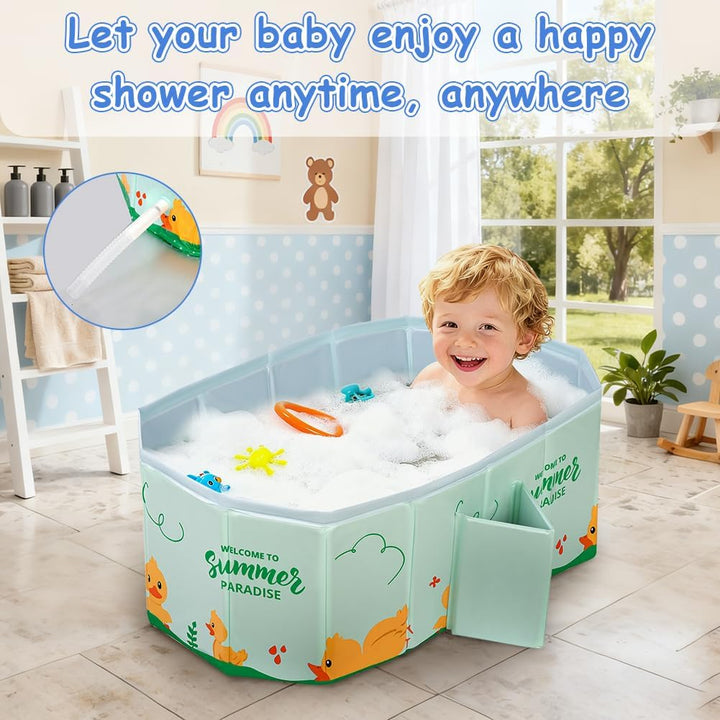 Faltbare Badewanne Kinder Tragbare Säuglings Badewanne Baby mit Ablassschraube Integrierte Tragbare
