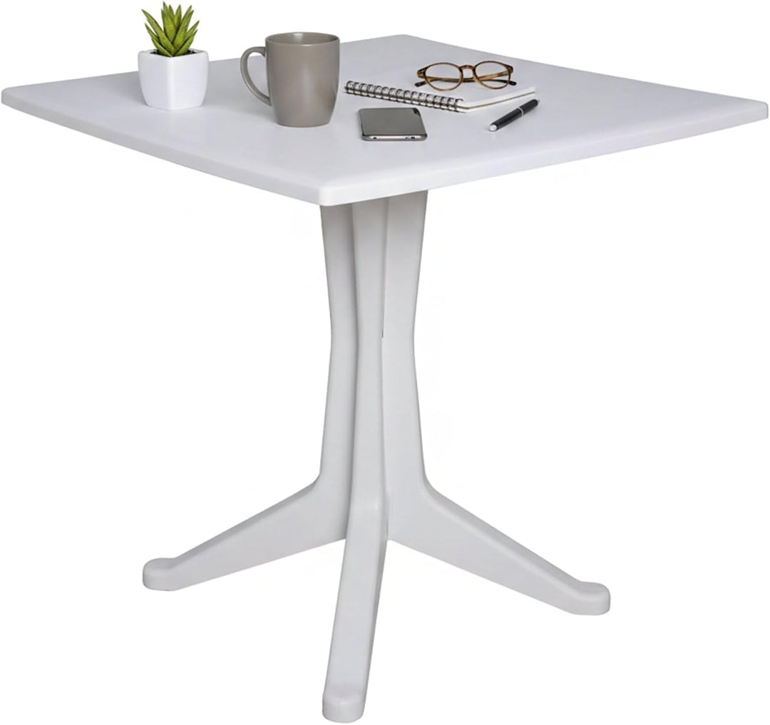 Quadratischer Tisch für draussen und drinnen, Made in Italy, 70x70x72 cm, weisse Farbe