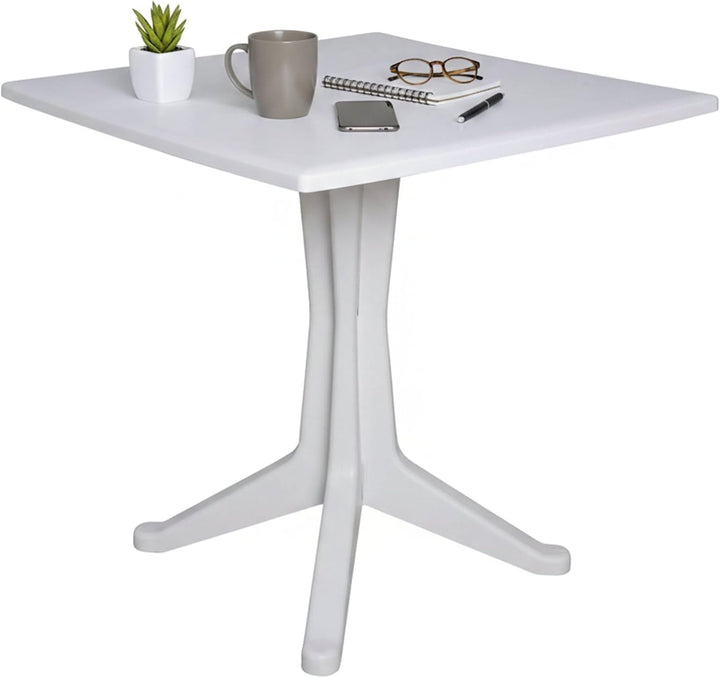 Quadratischer Tisch für draussen und drinnen, Made in Italy, 70x70x72 cm, weisse Farbe