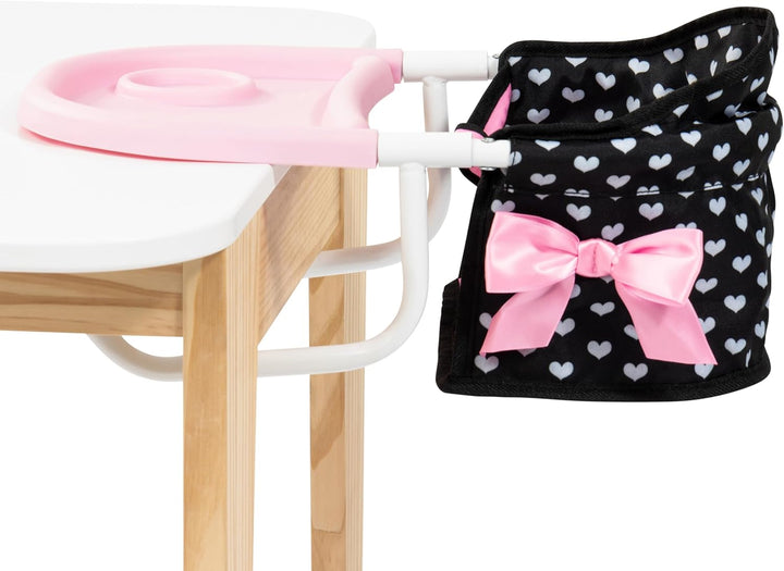 Bayer Design 65860AA Tischsitz für Puppen, Puppensitz, Zubehör für Babypuppen, schwarz und weiss mit