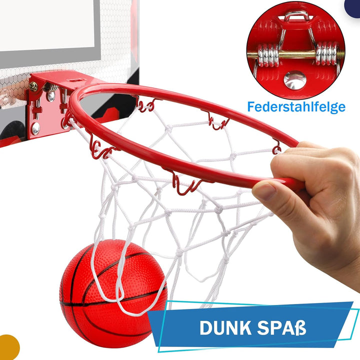 Mini Basketballkorb Basketball Reifen für Kinder Erwachsene, über Tür Basketball Reifen mit 3 Gummib