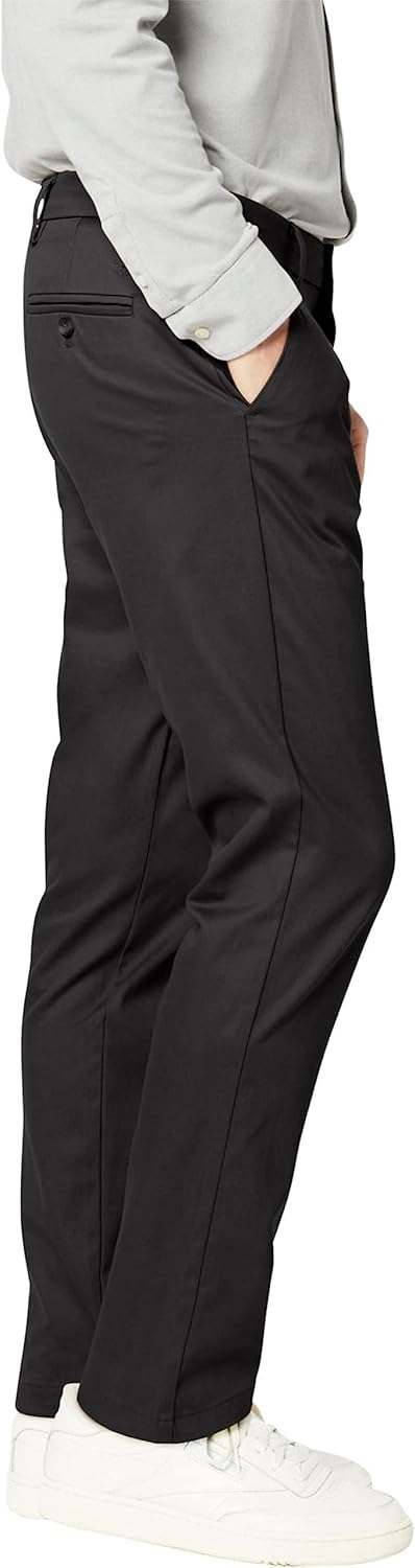 Dockers Herren Signature Khaki Slim Fit Pants Refined Chinos 28W / 32L Schwarz, 28W / 32L Schwarz
