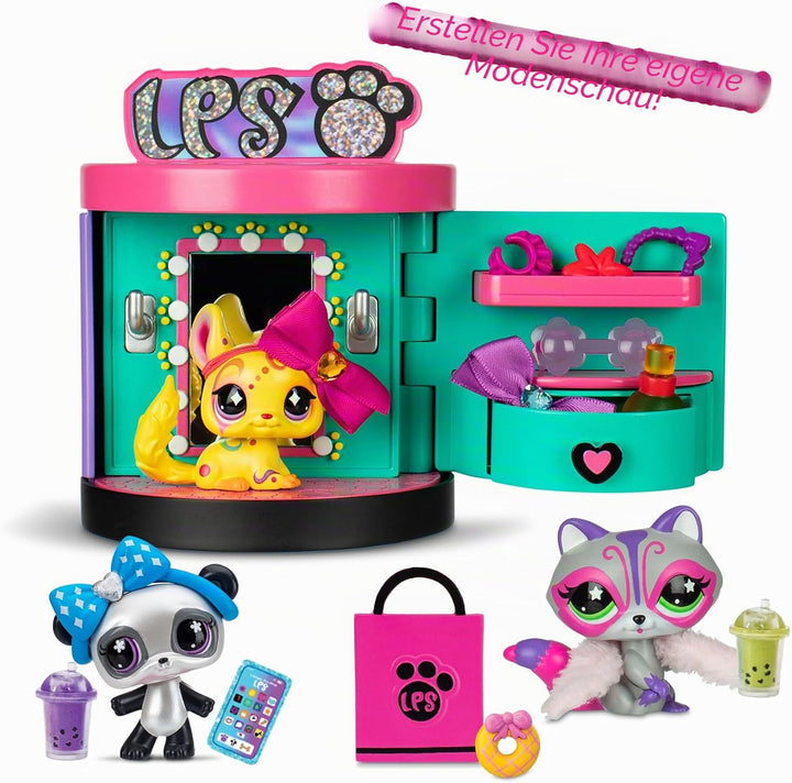 Littlest Pet Shop - Sweet and Style Set - 4-in-1 Boutique - Pack mit 3 Tieren, 15 Zubehörteilen, 1 K