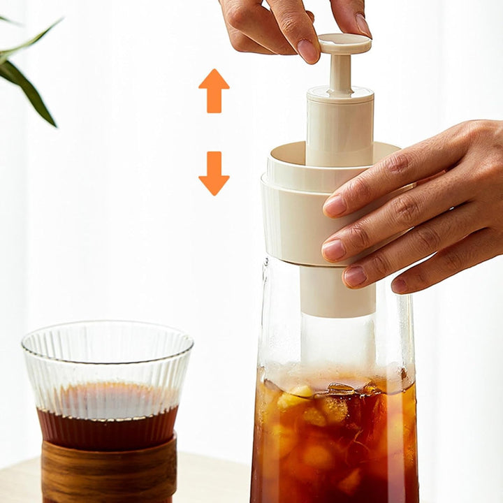 Cold Brew Kaffeebrüher | Press-Kaltbrüh-Kaffeekanne - Mit Abnehmbarem Siebfilter & Luftdichtem Versc