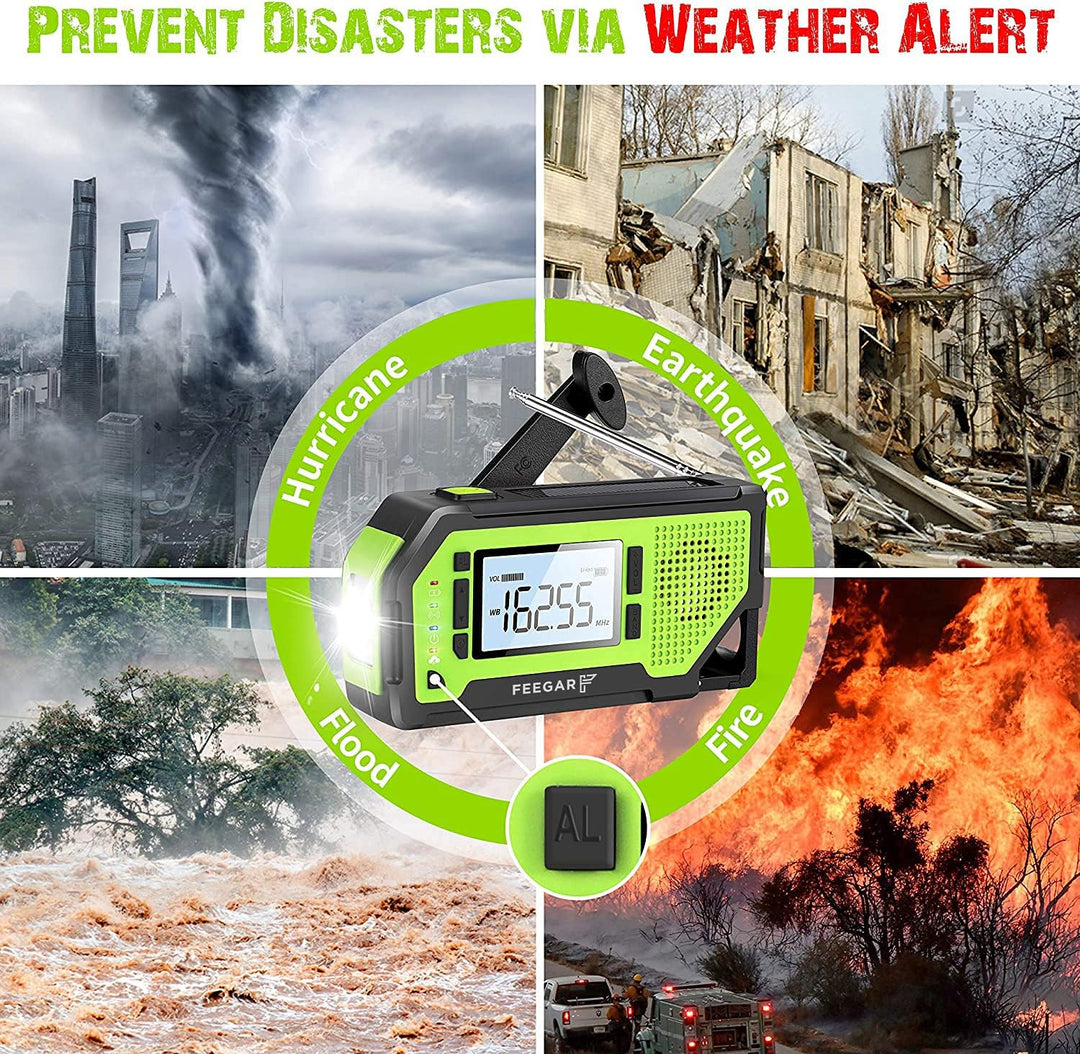 Notfall Solar Radio Feegar OZE Pro Handkurbel-Radio tragbar AM/FM Wetter Notfallradio grosses LCD-Di