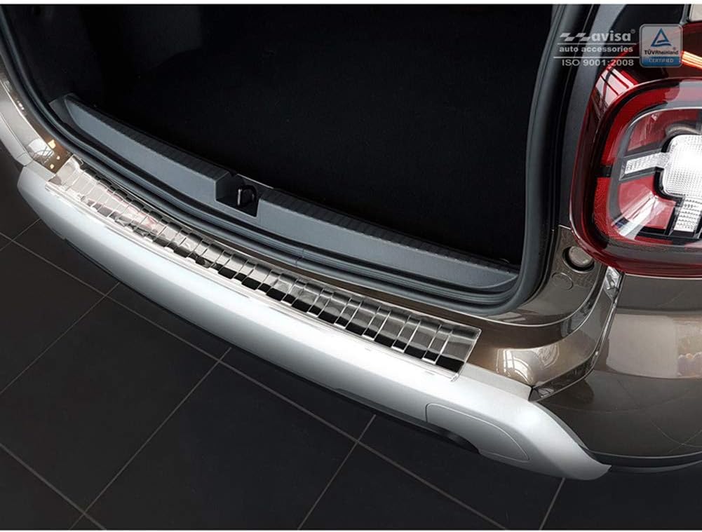Avisa Edelstahl Heckstossstangenschutz kompatibel mit Dacia Duster II 2018-2021 & FL 2021- 'Ribs'