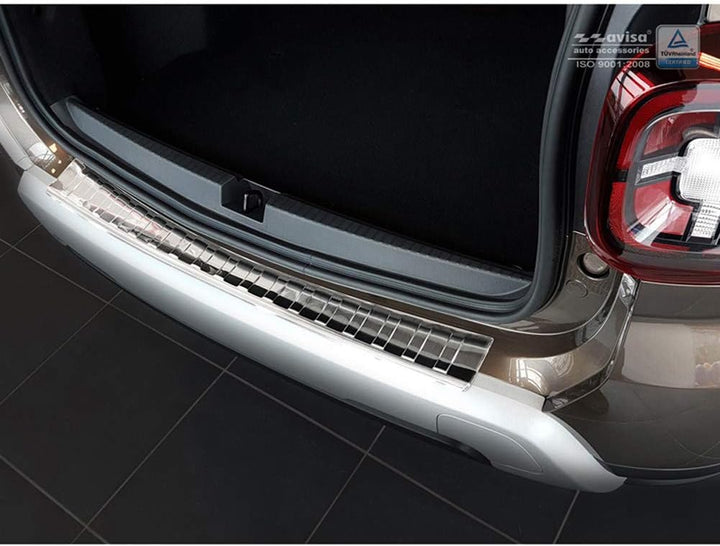 Avisa Edelstahl Heckstossstangenschutz kompatibel mit Dacia Duster II 2018-2021 & FL 2021- 'Ribs'