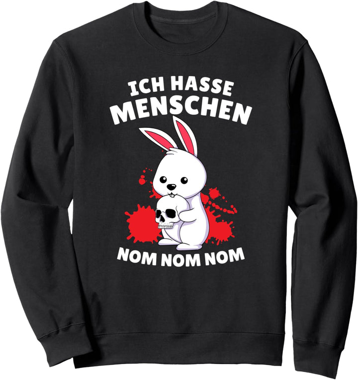 Ich Hasse Menschen Halloween Hase Häschen Hasen Geschenk Sweatshirt