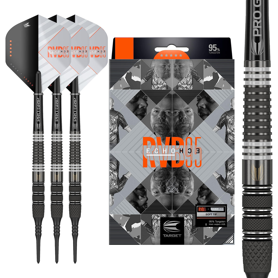 Target Darts Unisex-Adult Rvb 95 X Echo 95% Wolfram Softdarts-Set Dartpfeile 20G, 20G