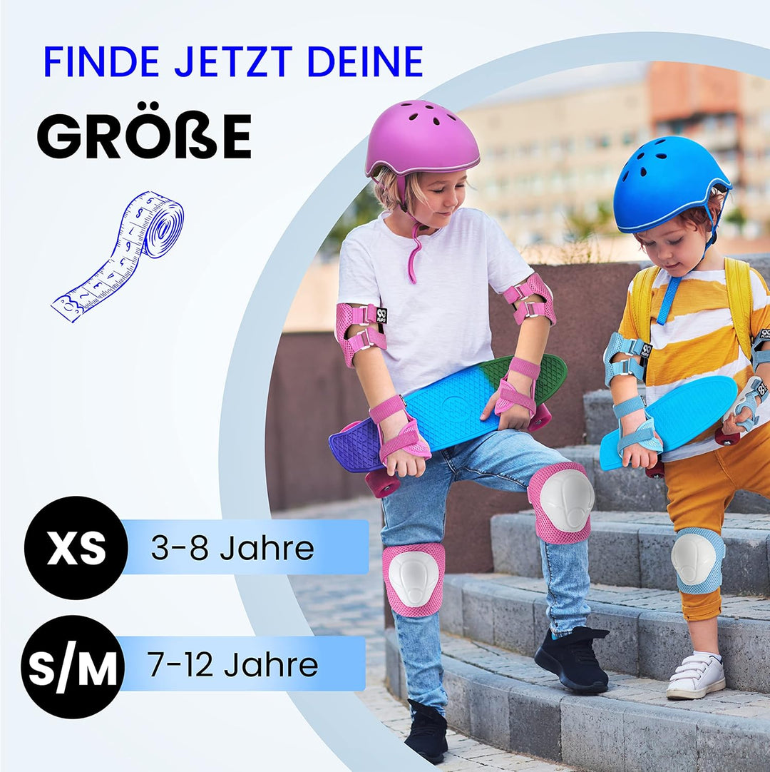 99FLIPS Knieschoner Kinder 3 Jahre Schoner Inliner Kinder - TÜV Rheinland GS Siegel [6er Set] Flash