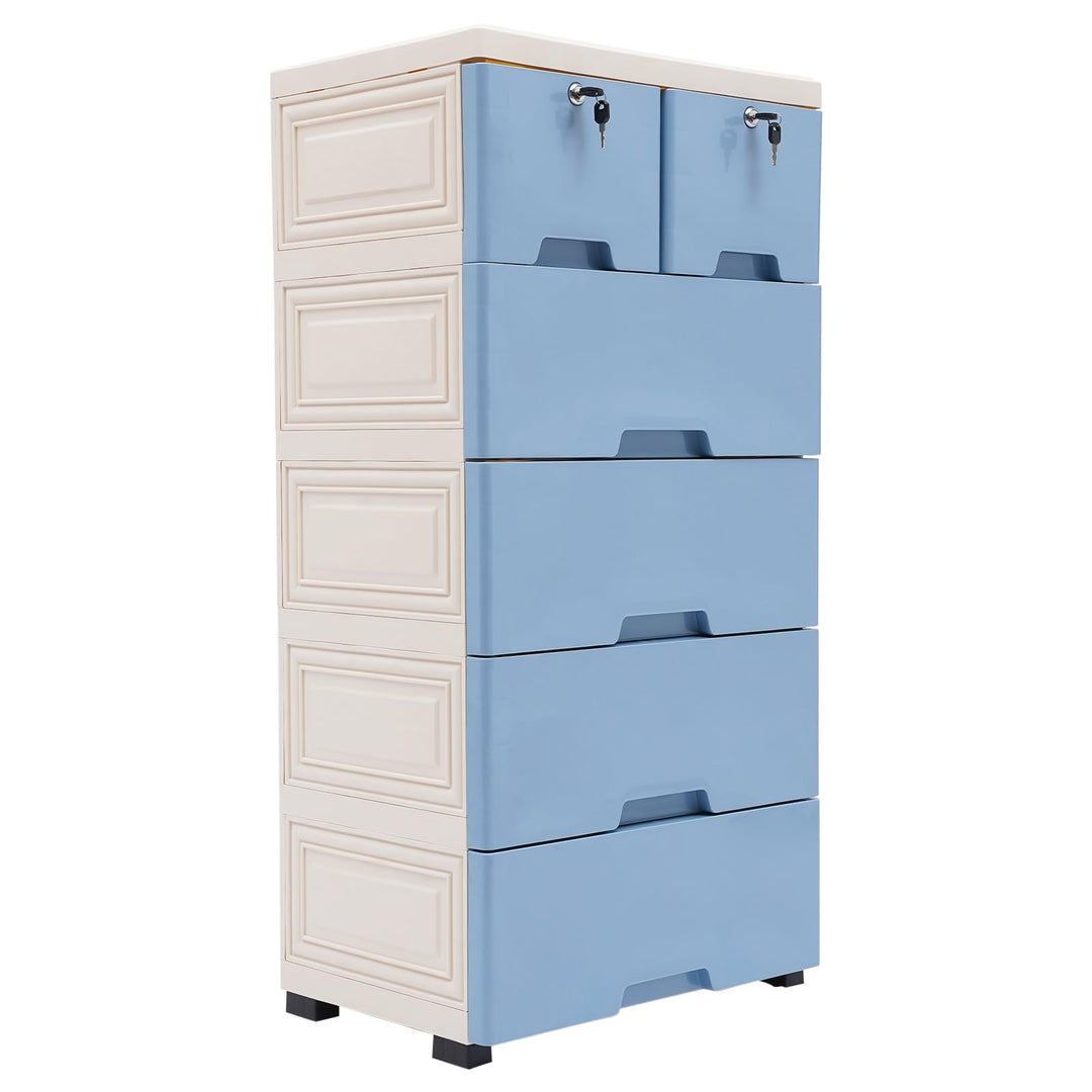 Rollcontainer mit Schubladen, Schubladenschrank 6x Schublade, mit Rollen, Büro Organizer, Schreibtis