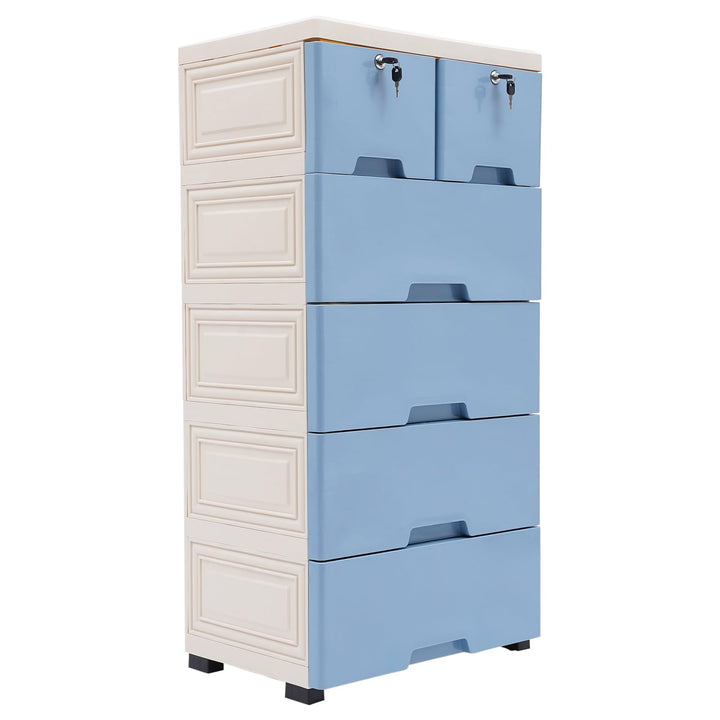 Rollcontainer mit Schubladen, Schubladenschrank 6x Schublade, mit Rollen, Büro Organizer, Schreibtis