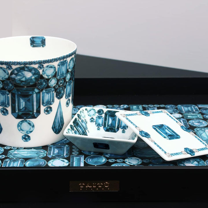 Taitù ciotolina quadrata con coperchio Forever h 4cm 9,5x9,5cm porcellana Bone China 12-2-14 - Defau
