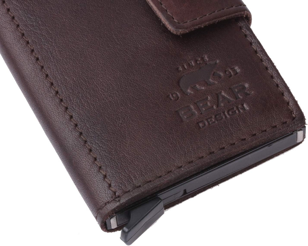 Bear Design Antic Damen Geldbörse Bruin 16x9x3cm Lederbörse Geldbeutel