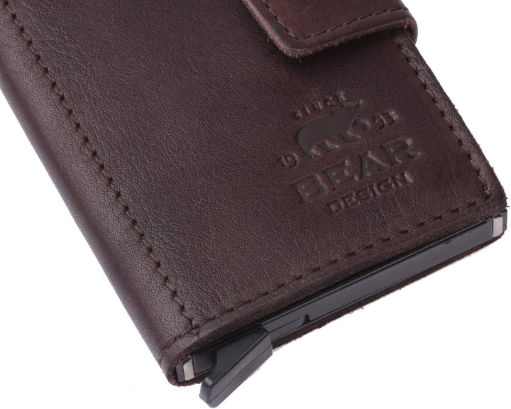 Bear Design Antic Damen Geldbörse Bruin 16x9x3cm Lederbörse Geldbeutel