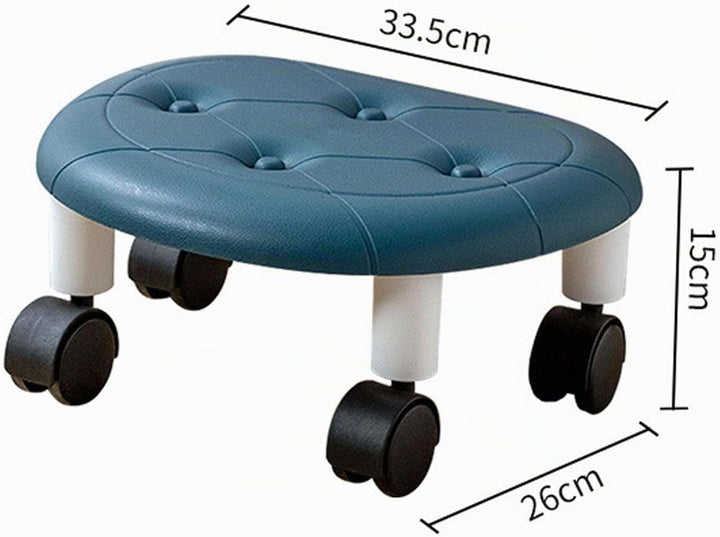 Niedriger Rollhocker, 33,5 x 15 x 26 cm 360° Drehbar Flexible Sitzfläche mit Rollen Rollhocker Stuhl