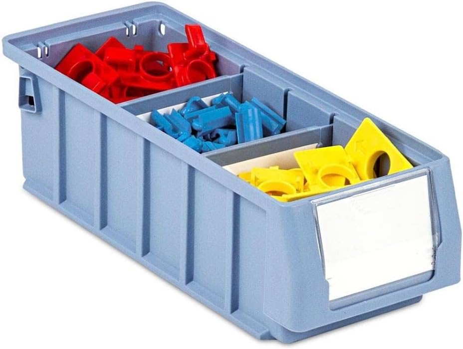 SparSet 10x Regalkasten 300 SN mit Etikett & Schutzhaube | HxBxT 9x11,7x30cm | 2 Liter | Sichtlagerk