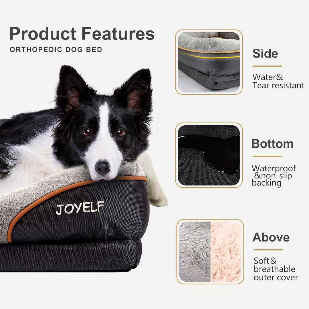 JOYELF Mittel Hundebett Memory Foam Orthopädisches Memory Foam Hundebett & Hundesofa mit abnehmbarem