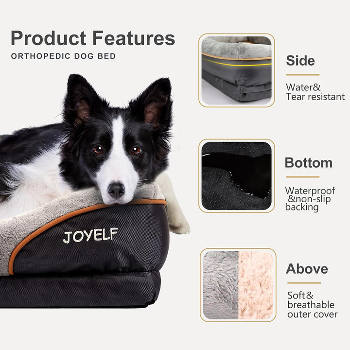 JOYELF Mittel Hundebett Memory Foam Orthopädisches Memory Foam Hundebett & Hundesofa mit abnehmbarem