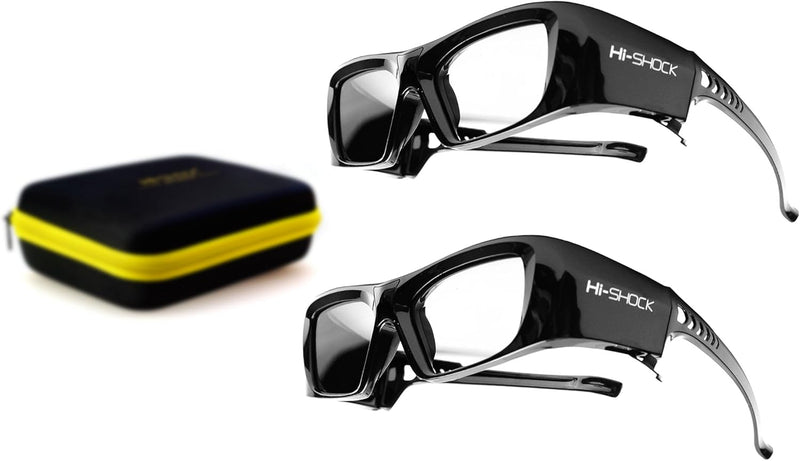 2X Hi-SHOCK® RF / BT Pro Black Diamond & Dualcase | Aktive 3D Brille für EPSON 3D Beamer | komp zu E