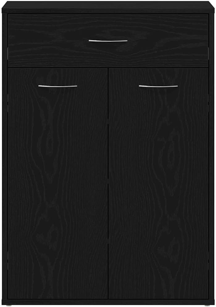 vidaXL Schuhregal Schwarz Eichen-Optik 60 x 35 x 84 cm Holzwerkstoff, Wohnzimmer, moderner Schuhschr