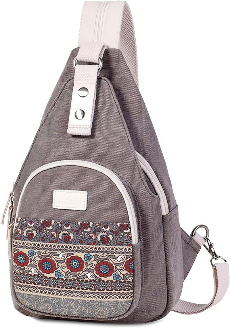 DIRRONA Damen Rucksack Klein Drucken Umhängetasche Rucksack für Damen Lässige Brusttasche Reisen Cam