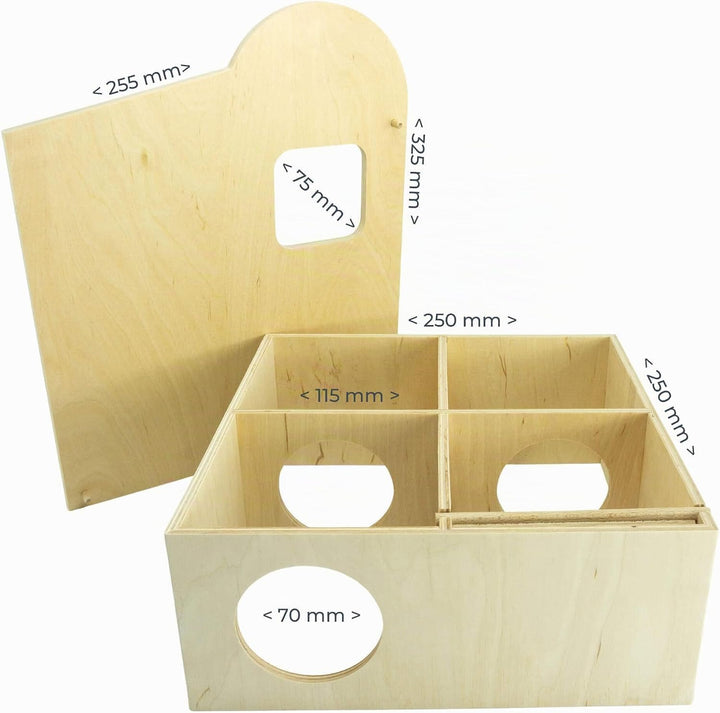 Getzoo Wohnhaus Nido mit Schieferdach 25x25 cm | Geeignet für Zwerghamster &amp; Goldhamster | Geräumig
