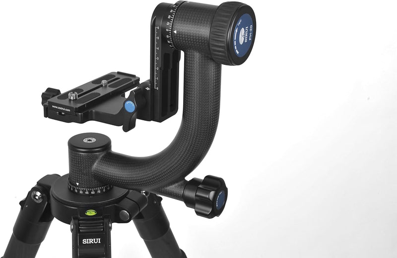 Sirui PH-20 Gimbal Head (Carbon, Höhe: 230mm, Gewicht: 1.3kg, Belastbarkeit: 20kg) mit Tasche und Gu