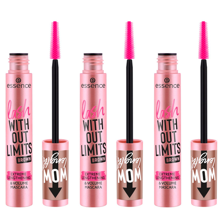 essence lash WITHOUT LIMITS BROWN EXTREME LENGTHENING & VOLUME MASCARA, Nr. 02, Braun, langanhaltend