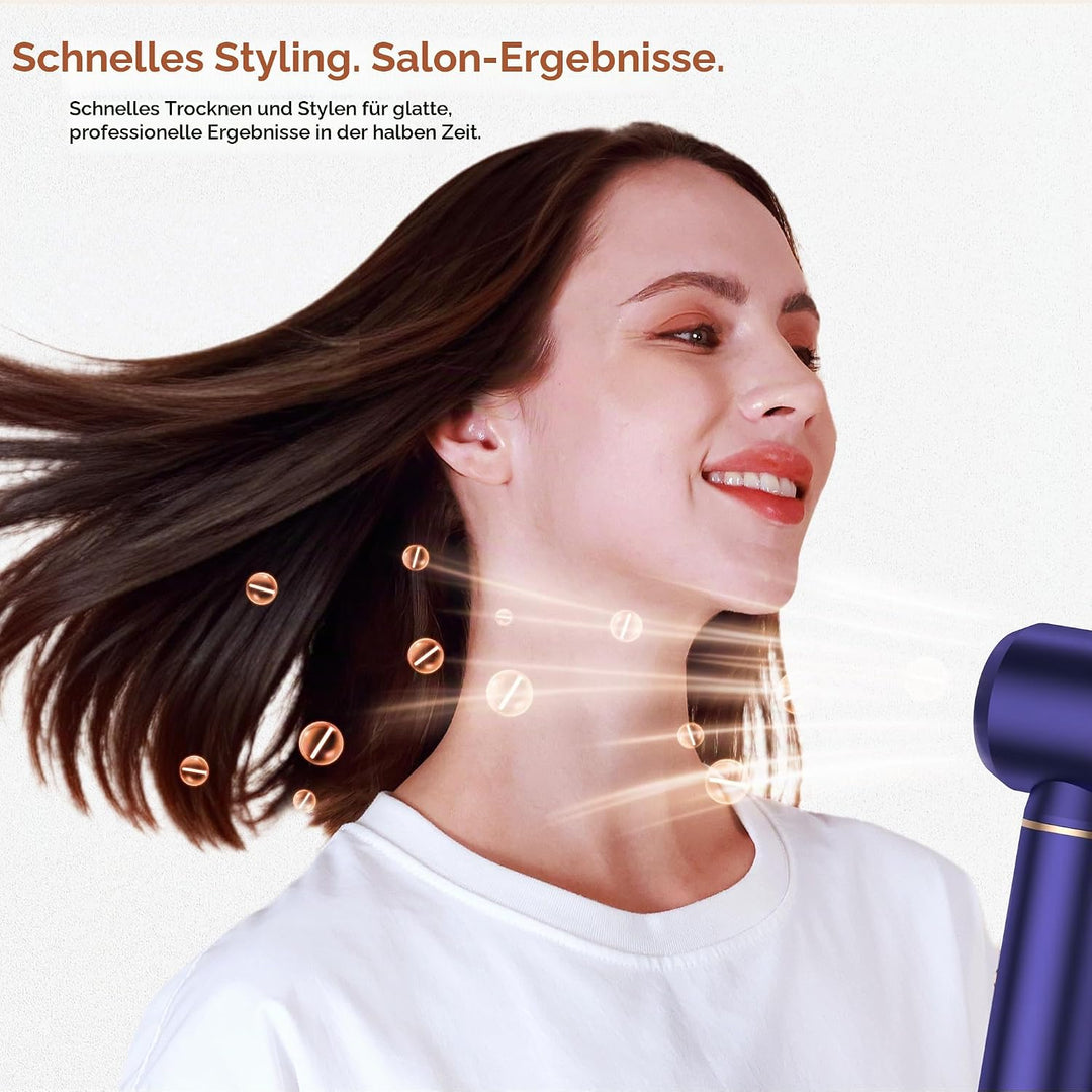 UKLISS Hairstyler 6 in 1 Air Styler Set [mit Diffusor], Pro Hair Styler Set Gold Blau, Gold Blau