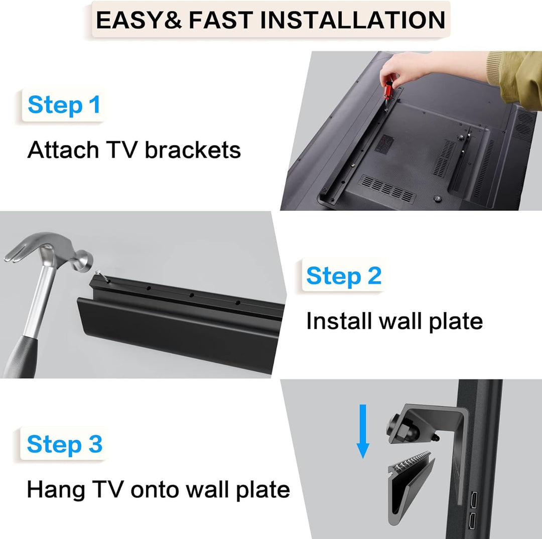 TV Wandhalterung, Ultraslim Fernsehen Halterung Wand für 32-75 Zoll Flach & Curved Fernseher oder Mo