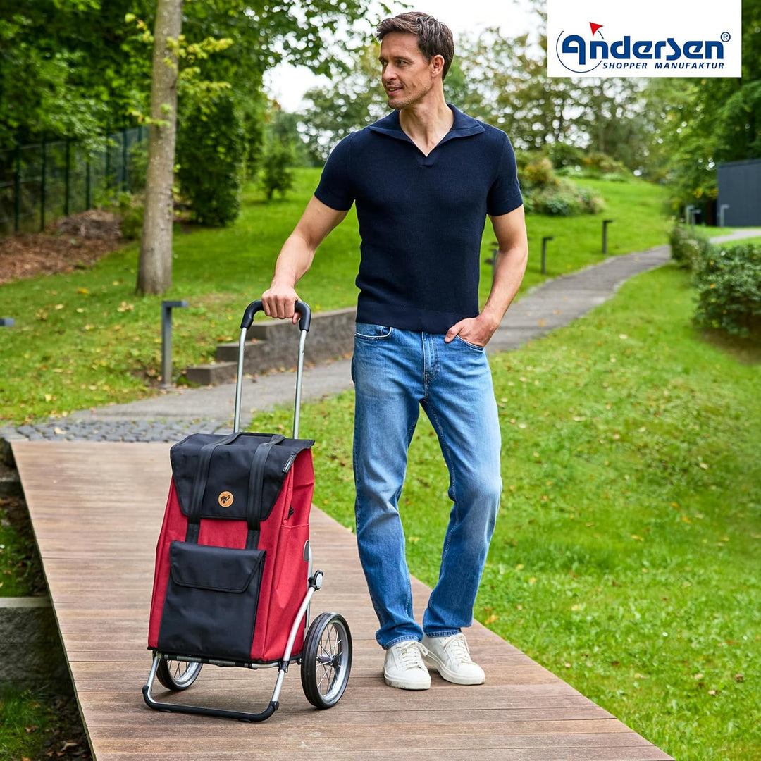 ANDERSEN Einkaufstrolley - Royal Shopper Senta 2.0 rot 49 L Einkaufswagen, stilvoll, wasserabweisend
