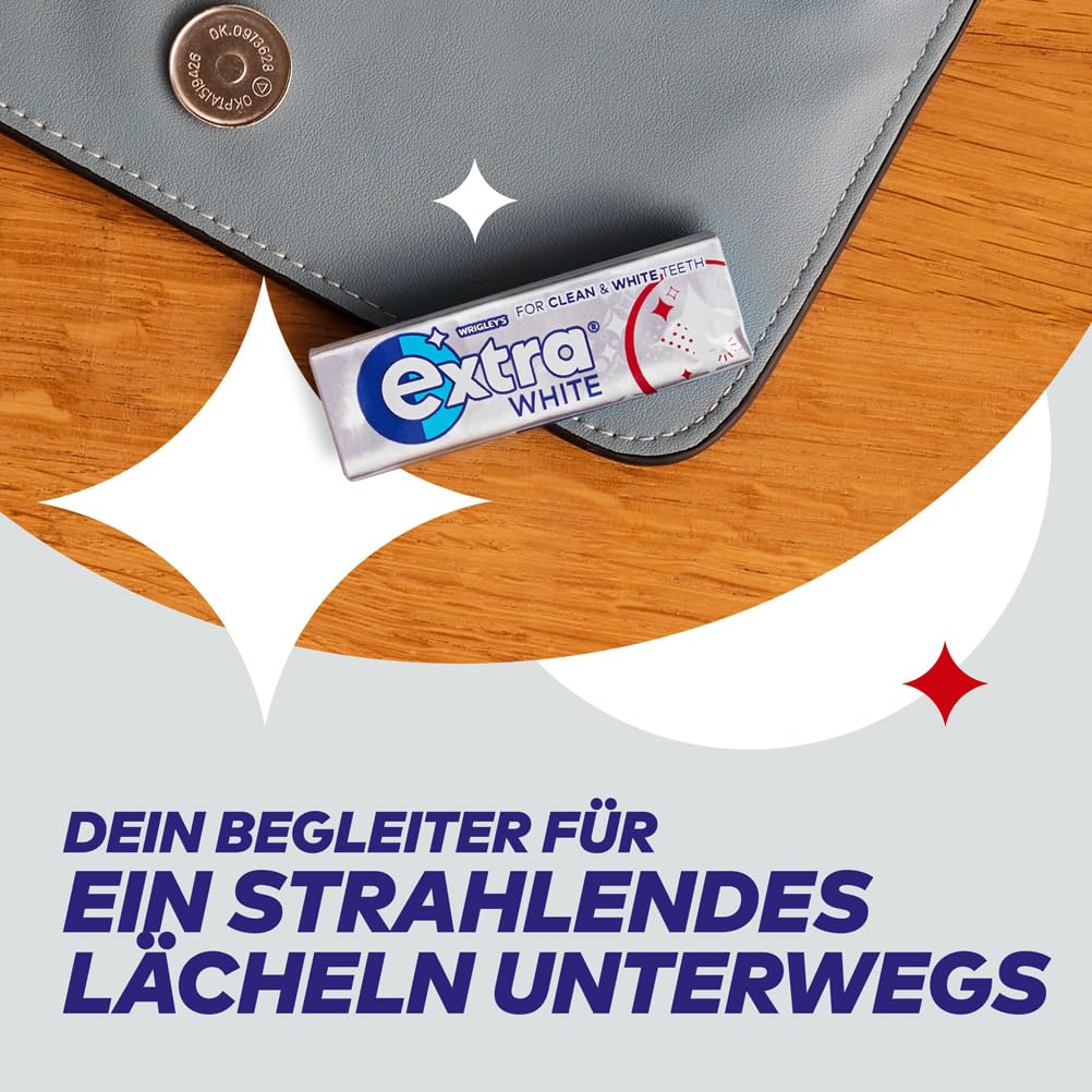 Extra Professional White, Zuckerfreier Kaugummi, Packung mit 150x2 Dragees, 300 Kaugummis insgesamt