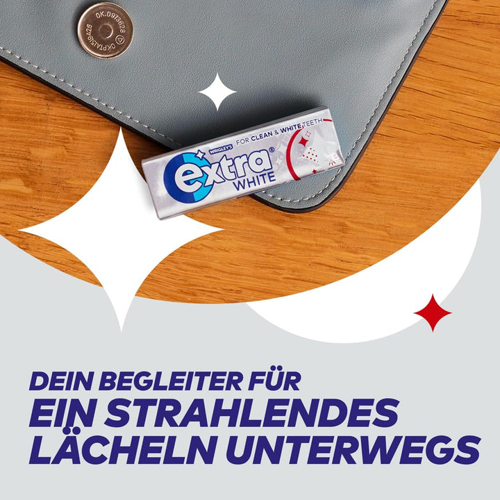 Extra Professional White, Zuckerfreier Kaugummi, Packung mit 150x2 Dragees, 300 Kaugummis insgesamt