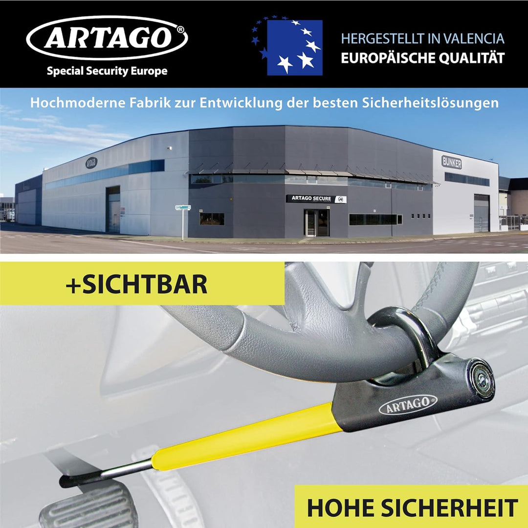ARTAGO 871A/B Lenkradschloss EASY HOOK anpassungsfähig, Lenkradkralle, Diebstahlsicherung Lenkrad Pe