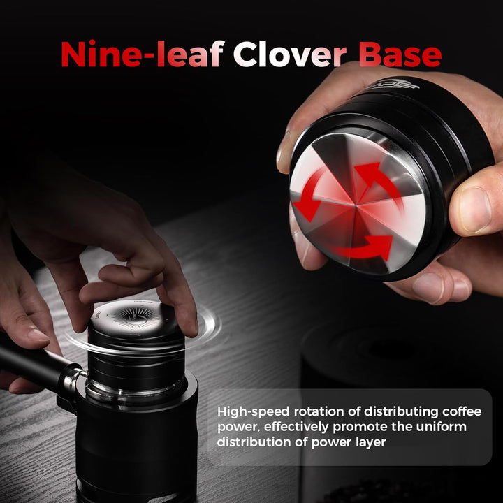 IKAPE 53,3 mm Neuer verbesserter Espresso-Kaffeeverteiler, Kaffee-Doppellager & Hochgeschwindigkeits