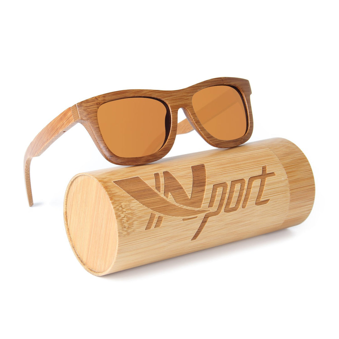 Ynport Bambus-Sonnenbrille für Herren/Damen, klassisches Design, mit Holz beschichtet, Vintage-Stil,
