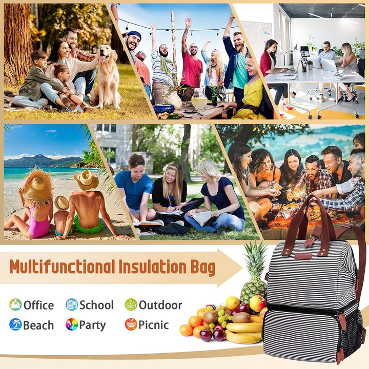 Kühlrucksack 20L Doppelte Gross Isoliert Kühltasche Lunchtasche Cooler Bag Thermotasche Picknicktasc