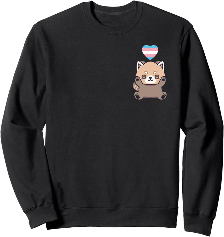Trans Red Panda LGBTQ Transgender Pride Flagge Kawaii Herz Sweatshirt