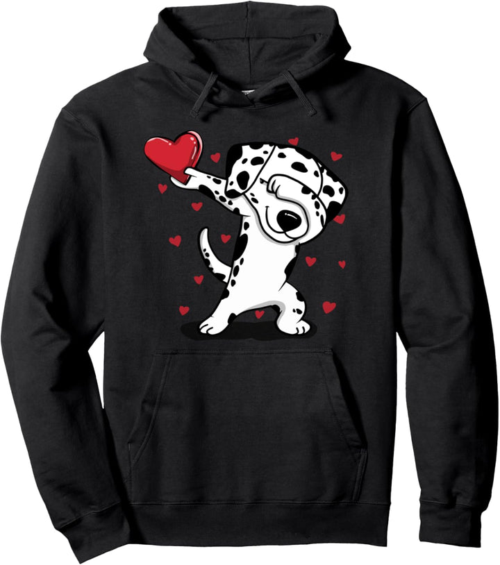 Tupfender Dalmatiner & Herz Lustige Valentinestag Geschenke Pullover Hoodie