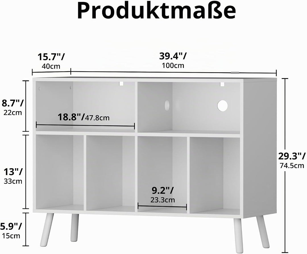 Plattenspieler-Ständer mit Schallplattenaufbewahrung, Vinyl-Plattenregal mit Präsentationsfläche, Sc