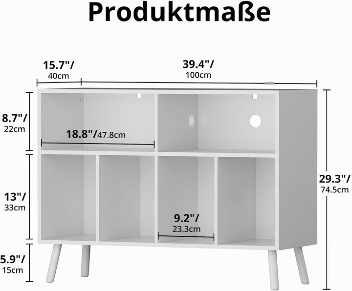 Plattenspieler-Ständer mit Schallplattenaufbewahrung, Vinyl-Plattenregal mit Präsentationsfläche, Sc